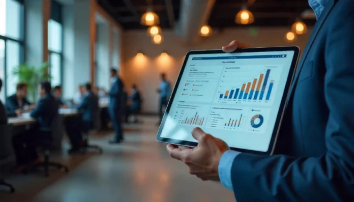 Entrepreneur mapping growth strategy on charts and notes for Plan and Grow Your Business.