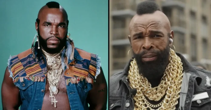 Mr. T's iconic mohawk and gold chains styles from The A-Team and recent years - father of Laurence Tureaud Jr.