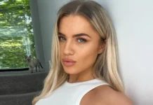 Daniella Hemsley confidently posing in athletic wear, showcasing her strength and charisma as a rising British boxer and social media influencer.