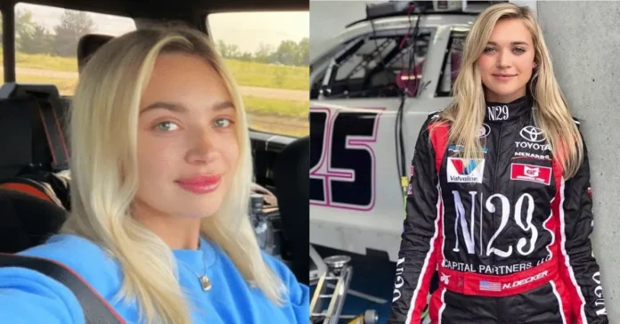 Natalie Decker NASCAR driver net worth lifestyle photo showing racing success