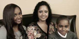 Laurie Holmond with her children in a family portrait, showcasing her role as a dedicated mother and private figure